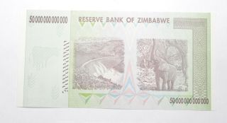 RARE 2008 50 TRILLION Dollar - Zimbabwe - Uncirculated Note - 100 Series 250 2