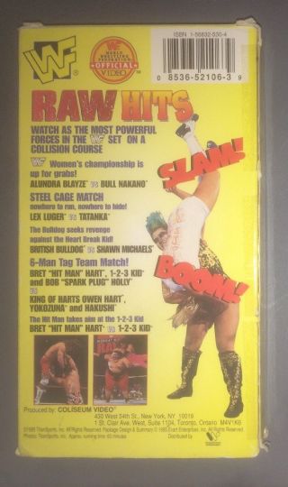WWF - Raw Hits (VHS,  1995) COLISEUM VIDEO WWE WCW NWO LEX LUGER RARE 2