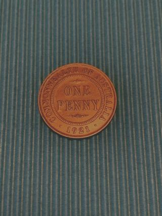1921 Rare Australian Penny Harder Date Pre Decimal Coin Ie