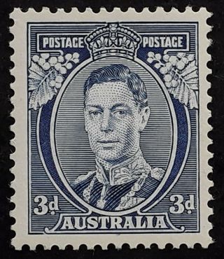 Rare 1937 - Australia 3d Blue Kgv1 Stamp Die 1