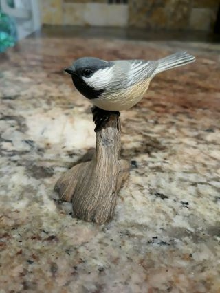 Rare Hand Carved Wood Warbler Bird By Bob Guge 2009