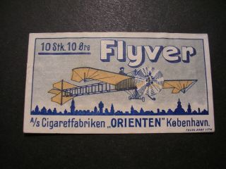Cinderella Poster / Stamp Aviation Denmark Only 1 Seen Very Rare $60 Val