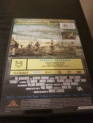 Attack - Jack Palance - MGM (DVD,  2003) - OOP/Rare - Region 1 - 3
