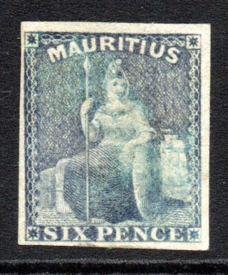 Mauritius Rare 6 Pence Stamp C1859 - 61 Mounted Sg32