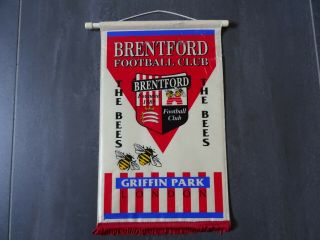 Brentford Football Club - Vintage (1980s Or 1990s) Pennant / Flag - Very Rare