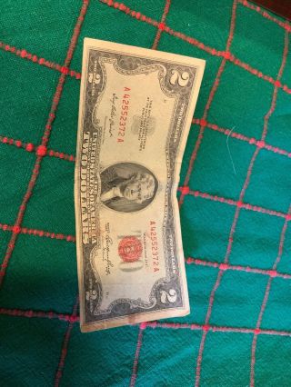 Scarce 1953 Two Dollar $2 Rare Bill Red Seal Us Note Currency