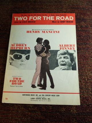 Audrey Hepburn Rare Sheet Music Two For The Road Henry Mancini 1967