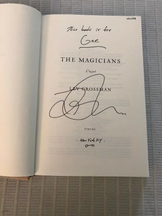 Rare Signed 2009 The Magicians A Novel Lev Grossman First Edition Dark Fantasy