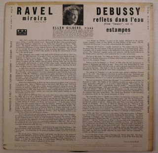 ELLEN GILBERG Ravel Miroirs Debussy Reflets.  VOX LP PL 8760 rare piano 4