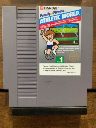 Athletic World (1987) Nintendo Nes Cleaned 5 Screw Variant Rare Power Pad