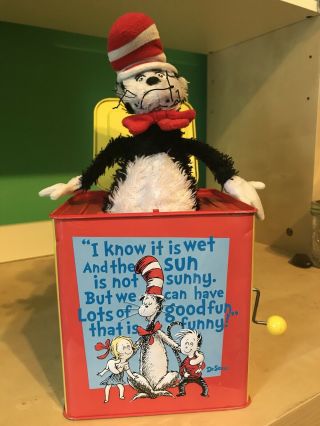 Cat In The Hat Music Box Schylling Rare Pop Goes The Weasel