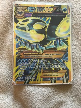 Pokemon Primal Kyogre Ex Full Art Ultra Rare Shiny Ancient Origins Played 96/98