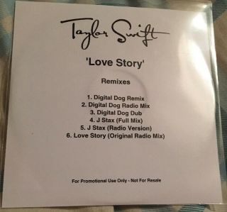 Taylor Swift Love Story Uk 6 Trk Promo Cd Remixes Rare