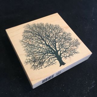(y) Rubber Stamp Tree Silhouette K - 1457 Scrapbooking Collecting Crafts Rare