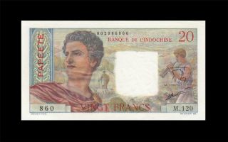 1963 - 65 " Tahiti " French Indochina 20 Francs France Rare ( (gem Unc))