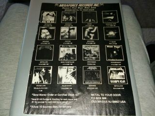 Ultra Rare Megaforce Records Advertisement 8 " X 11 " Mini - Poster Clipping