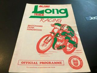 Mini Long Track Racing 1992 - - - Programme - - - Ringwood - - - 7th June 1992 - - - Rare