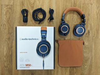 Audio Technica Ath - M50x Limited Edition Blue/tan Rare Studio Monitor Headphones
