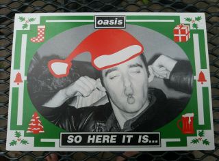 Oasis Promotional Promo Postcard Christmas Card 1994 Noel Liam Gallagher Rare