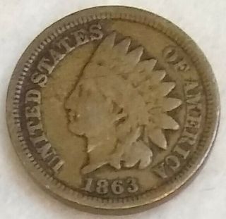 1863 Copper Nickel Indian Head Cent Rare Better Date See Pictures 28