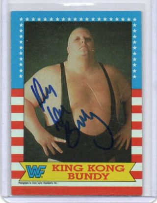 King Kong Bundy 1987 Topps Autograph Card Hand Signed Rare Titan Sports