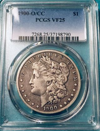 1900 - O O/cc Morgan Silver Dollar Pcgs Vf25 $1 Coin Top 100 Vam - Rare Variety