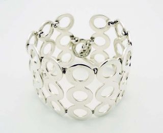 Rare Tego & Co.  Mexico 7 - 1/8 " Heavy Toggle Bracelet In Sterling Silver