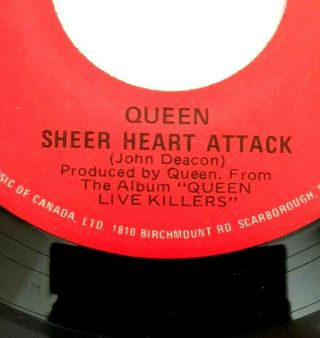 Queen -  Save Me/sheer Heart Attack  - Rare 1st Canadian Iss: Misprint.