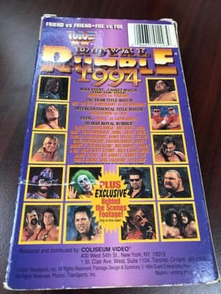 WWF - Royal Rumble ' 94 (VHS,  1994) WWE COLISEUM VIDEO RARE 2