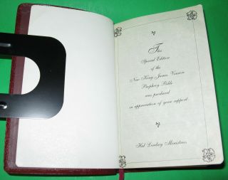 1985 Hal Lindsey Prophecy Edition King James Version Bible Leather RARE 3
