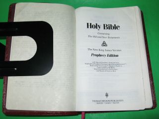 1985 Hal Lindsey Prophecy Edition King James Version Bible Leather RARE 4