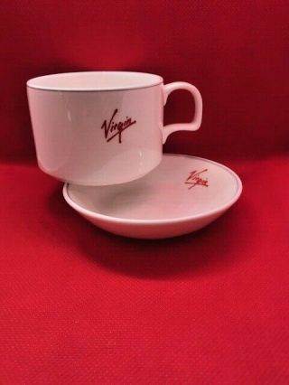 Virgin Atlantic Royal Stafford Upper Class Cup And Dish Made In England Rare