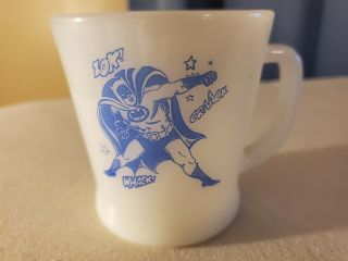 Rare Vintage 1960 ' s Milk Glass Batman Mug 2