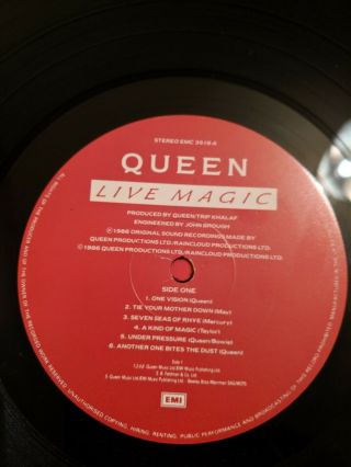 Queen Live Magic Vinyl LP.  Classic Rare.  Freddie Mercury.  Rock 1986 EMC 3519 5