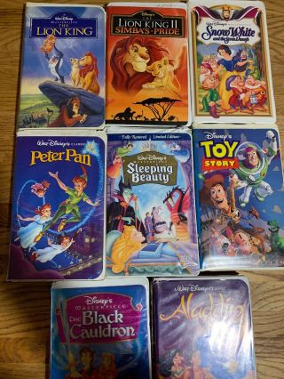 Rare Lot8 Walt Disney Classics Black Diamond Movies VHS Banned Mermaid 2