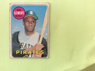 1969 Topps 50 Roberto Clemente (hall Of Famer) $80 Rare Vintage Baseball Card
