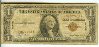 1935 - A Hawaii Silver Certificate $1 Star Note Vg Extra Rare Star Note