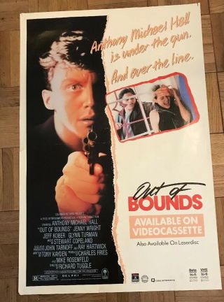 Rare “out Of Bounds” Vhs Release Movie Poster 27 X 40