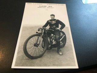 Wimbledon Dons - - Claude Rye - - - Rare - - - Pre War - - - Speedway Postcard - -