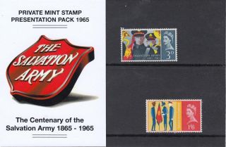 Gb 1965 Salvation Army Private Presentation Pack Sg 665 666 Missed Gpo Rare