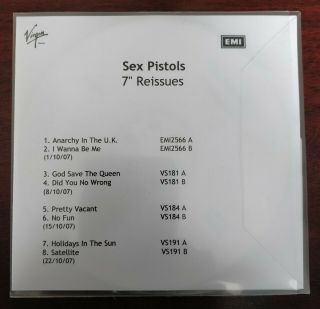 Sex Pistols 7 " Reissues Rare Promo Cd