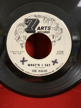 The Halos Rare Promo 45 Doo Wop 7 Arts Records What’d I Say/come On Hear