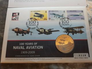 Rare 100 Years Of Naval Aviation 1909 - 2009 First day £5 Coin - Stamp Cover 2