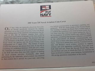 Rare 100 Years Of Naval Aviation 1909 - 2009 First day £5 Coin - Stamp Cover 3