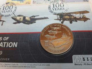 Rare 100 Years Of Naval Aviation 1909 - 2009 First day £5 Coin - Stamp Cover 4