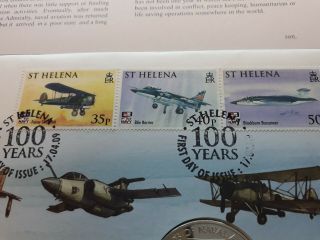 Rare 100 Years Of Naval Aviation 1909 - 2009 First day £5 Coin - Stamp Cover 5