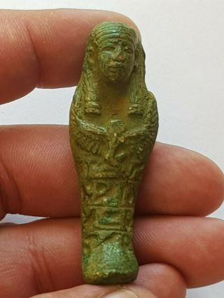 Exeptional Extremely Rare Ancient Egyptian Shabti 300 Bc.  13,  8 Gr.  62 Mm