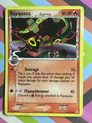 Rayquaza 26/110 Ex Holo Phantoms Set Near Rare Pokemon Card
