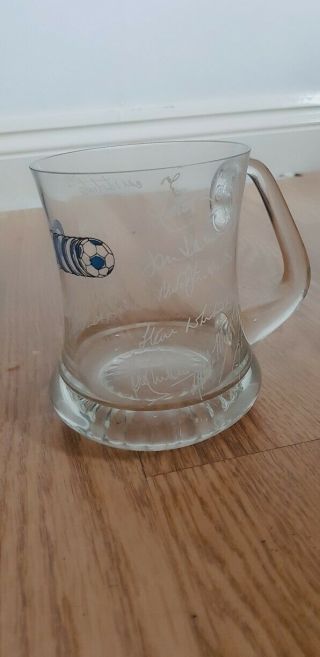 Leicester City Vintage 70s Glass Tankard.  Autograph Decals.  Rare