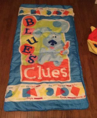 Euc Rare Vintage Blues Clues Sleeping Bag With Backpack Carryall Nick Junior